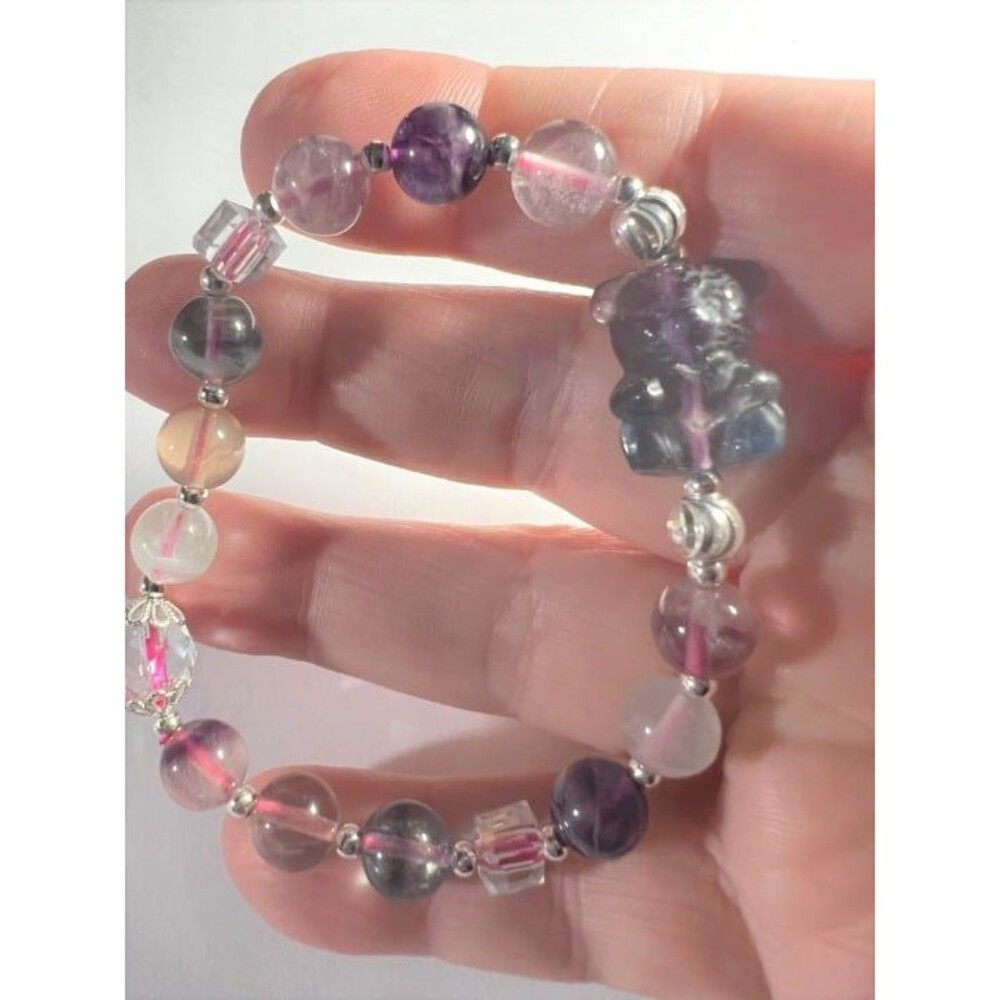 Fluorite Teddy Bear Bracelet - Stretch - Picture 3 of 4